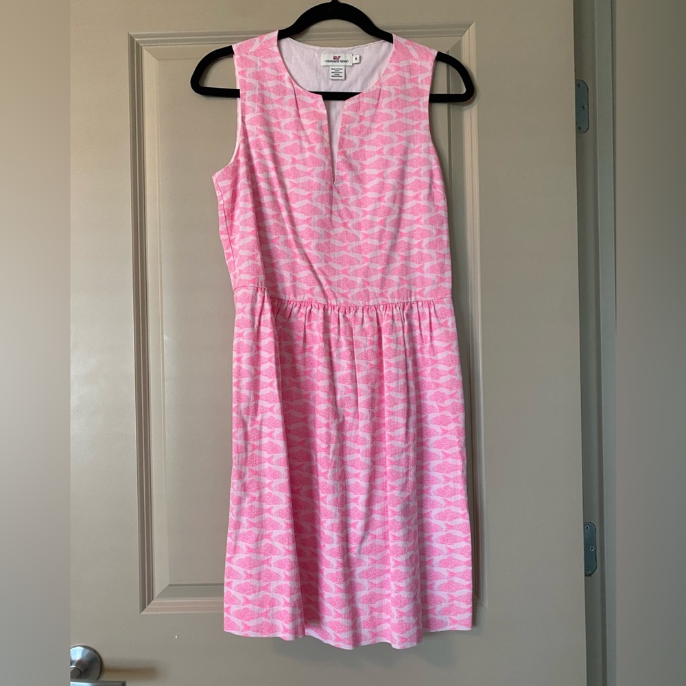 Vineyard vines pink fish print dress